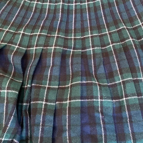 Pendleton 100% virgin wall size 6 tartan green and blue plaid ladies skirt kilt - Picture 12 of 12